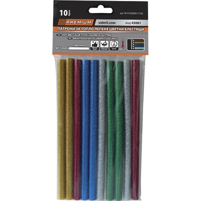 Premium ПАТРОНИ ЗА ТОПЛО ЛЕПЕНЕ 10 БР БЛЕСТЯЩИ Ф 11 x 200 mm premium (3800161510120)