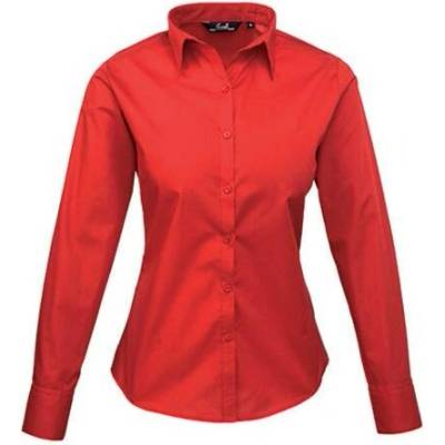 Premier Workwear dámská košile s dlouhým rukávem PR300 Red