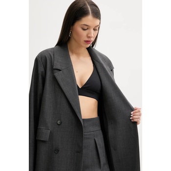 IRO Палто с вълна iro в сиво преходен модел с двуредно закопчаване wp137virina (wp137virina)