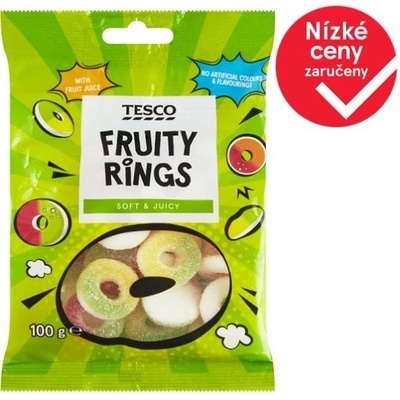 Tesco Želé s ovocnými příchutěmi s kyselou cukrovou posypkou 100 g