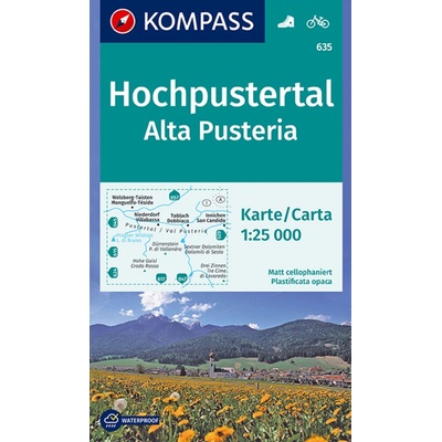 635 Hochpustertal, Alta Pusteria 1: 25 000 KOMPASS
