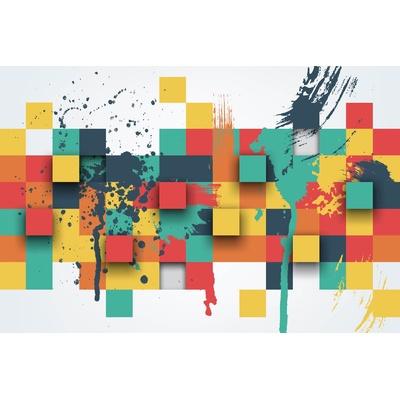 DIMEX ART Флизелинов фототапет абстрактни квадрати 375 x 250 см