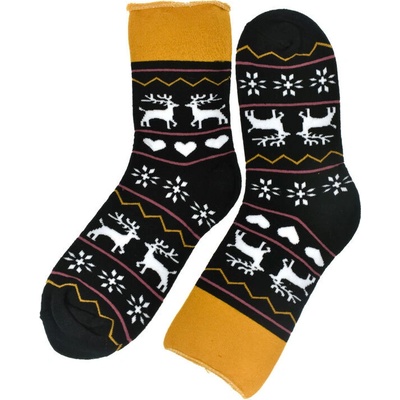 Vianočné spandex termo ponožky WinterJoy s motívom sobov