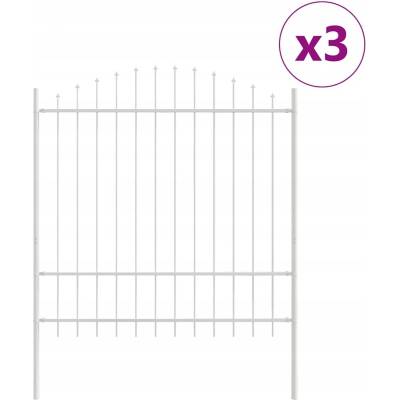 Zahradní plot s hooopem, bílý, 5,1 x 1,75 m, ocel
