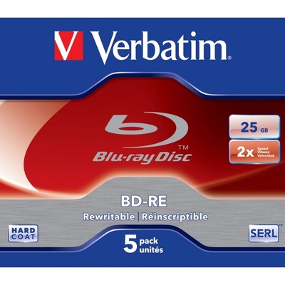 Verbatim BD-RE 25GB 2x, jewel, 5ks (43615)