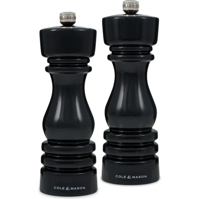 Cole & mason Комплект мелнички за черен пипер и сол LONDON 18 см, комплект от 2 бр. , черен, дърво, Cole & Mason (CMH233098)