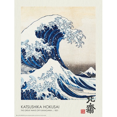 Plagát, Obraz - The Great Wave off Kanawaga (1831), Katsushika Hokusai, 45 × 60 cm