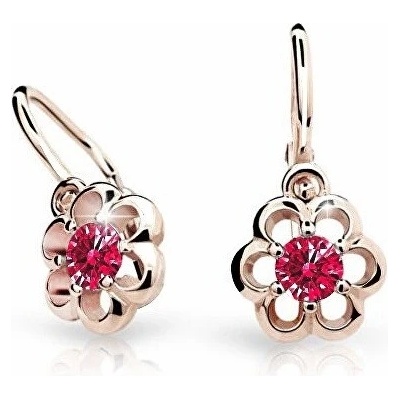 Cutie Jewellery detské náušnice z ružového zlata C1947-10-X-4 červená