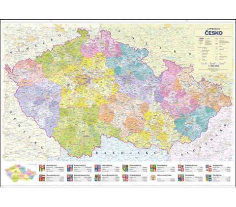 Česko administrativní mapa