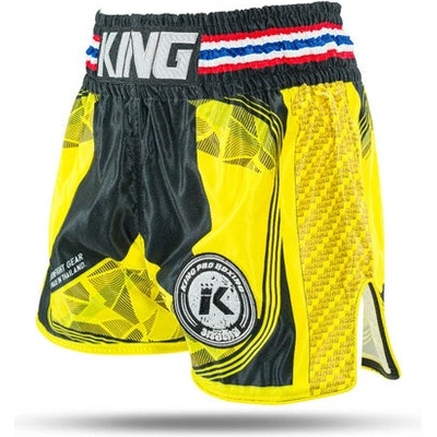 King Classic Muay Thai trenky žlutá/černá KPB FLAG 3