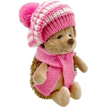 Orange Toys Плюшена играчка Orange Toys Life - Пухкавият таралеж, с раирана розова барета, 15 cm (OS001-221/15C)