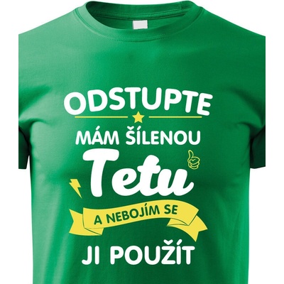 Dětské tričko s potiskem mám šílenou tetu ZelenáCanvas Dětské tričko Bezvatriko.cz 1