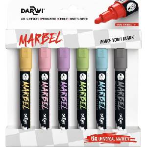 Darwi Marbel Комплект маркери 4 mm Pastel 6 бр (DA0226004K02C)