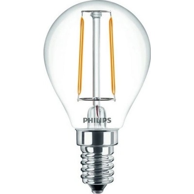 Philips LED žárovka E14 Classic Filament P45 2W 25W teplá bílá 2700K