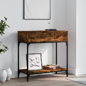 vidaXL Конзолна маса, опушен дъб, 75x34, 5x75 см, инженерно дърво (833400)