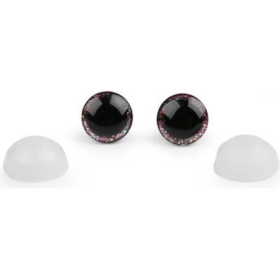 Bezpečnostní očka třpytivá malinová multicolor 12mm