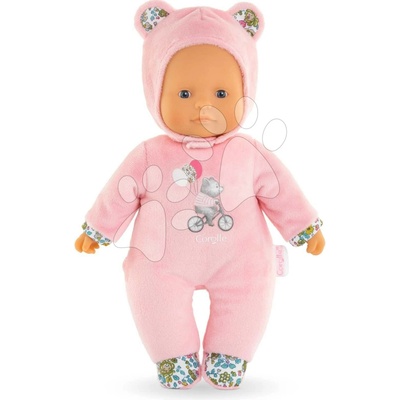 Corolle Sweet Heart Pink Bear Mon Doudou s modrými očami a kapucňou 30 cm