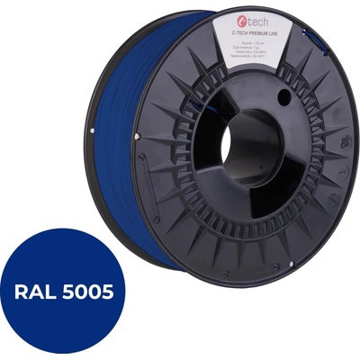 C-Tech Premium Line Silk PLA, signálna modrá, RAL5005, 1,75mm, 1kg