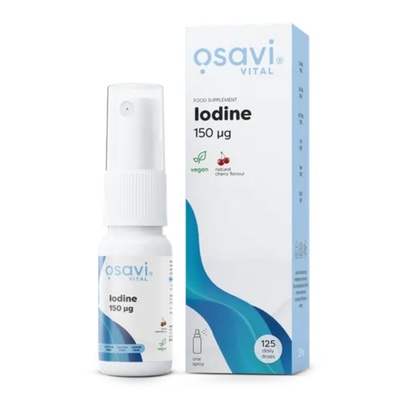 Osavi Iodine с вкус на череша, спрей за уста с йод и вкус на череша, 150 g, 25 ml