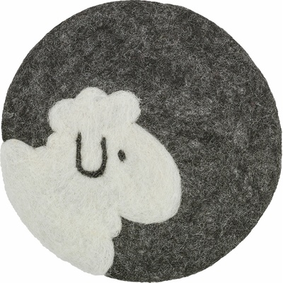 Cilio Podtácek z ovčí vlny Lana SHEEP 21cm černá