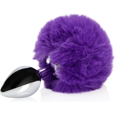 Ouch! Bunny Tail with Metal Butt Plug Purple