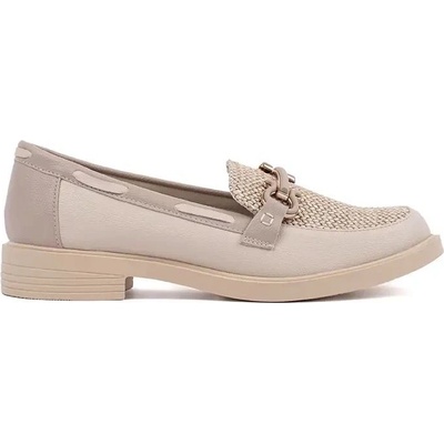 Goodin Luxusní dámské mokasíny světle béžové bez podpatku