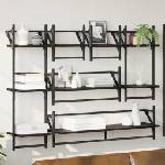 vidaXL Комплект стенни рафтове 6 бр. Черния дъб 100 x 25 x 30 cm (882840)