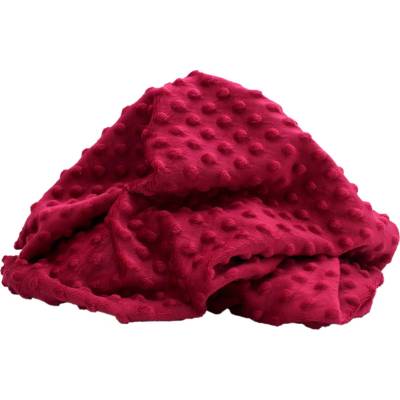MINKY - TEČKY - RŮZNÉ BARVY, ŠÍŘE 160CM/1BM Minky tečky: 012 Třešňová - růžovo-červená