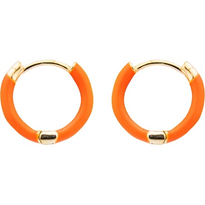 Franco Bene Kroužkové oranžové náušnice pozlacené 5764
