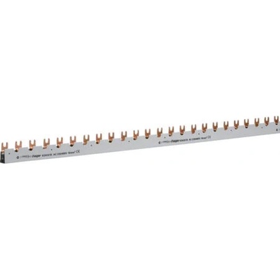 HAGER přípojnice 3P+k, 16mm²/1m pro 1pól. jističe s pom. kontaktem KDN381B