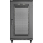 Lanberg Rack Cabinet 19" Free-Standing 22U/600X1200 (FlAT Pack) With Mesh Door Black (FF01-6222-23B) - gtcomputers