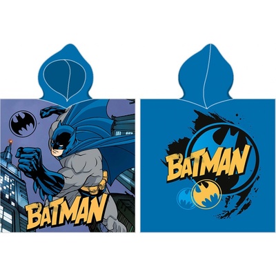 Carbotex DETSKÝ BAVLNENÝ PONČO UTERÁK S KAPUCŇOU BATMAN 50 x 115 cm VZOROVANÝ