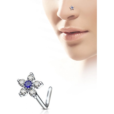 Steel Edge piercing do nosu kytička SENOL-625 Modrá