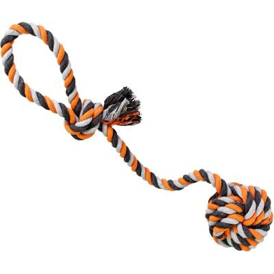HipHop Dog Přetahovadlo HipHop bavlněný míč, šedá, tm.šedá, oranžová Velikost uzlu Hip Hop: 58 cm 300 g