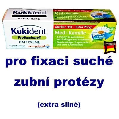 Kukident haftcreme Med Kamille 40g lepidlo / lepicí pasta na protézy extra silné (dovoz z Německa)