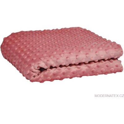 Látka minky puntík, 380 g/m², šíře 160 cm, metráž, starorůžová