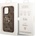 GUESS Гръб Guess PU 4G Metal Logo Case за iPhone 14 Pro - Кафяв (3666339066307)