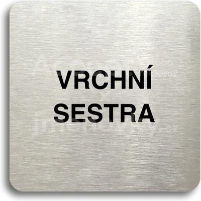 ACCEPT Piktogram vrchní sestra - stříbrná tabulka - černý tisk bez rámečku