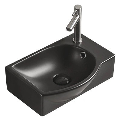 Mexen Mista лява мивка над плот 40 x 28 см, черна мат - 22174085L (22174085L)