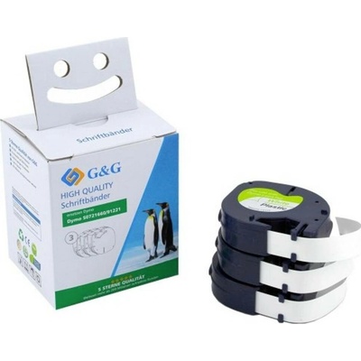 páska do štítkovače sada 3 ks G&G BM-D-G-91221-3 kompatibilní náhradní DYMO 91221 Barva pásky: bílá Barva písma: černá 1