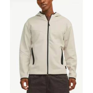 JACK & JONES Sweat Zip Hoodie Beige - magazinko