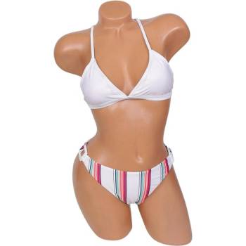 Бял дамски бански от две части