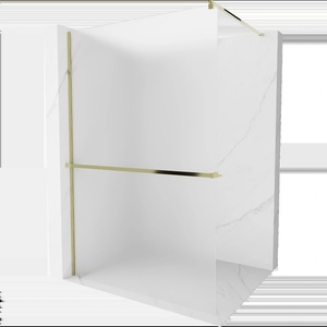 Mexen Kioto+ душ стена с рафт Walk-in 80 x 200 см, мраз, злато - 800-080-121-50-30 (800-080-121-50-30)