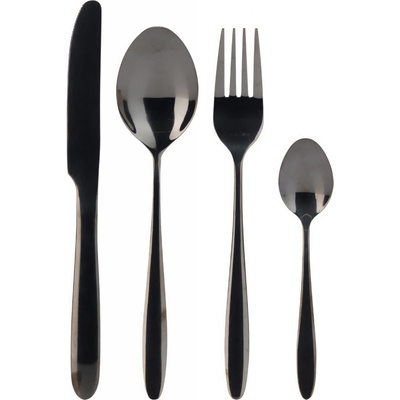EH Excellent Houseware Sada příborů pro 6 osob v černé barvě 24 ks