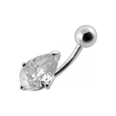Šperky4U stříbrný piercing do pupíku kapka BP01010-C