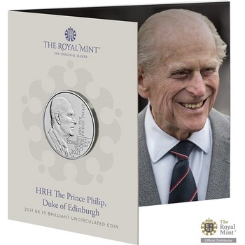 Pamätná minca Princ Philip 2021 UK brilliant 28,28 g