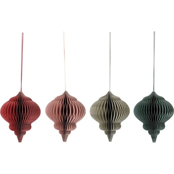 Bloomingville Хартиени Коледни украси в комплект от 4 бр. Milay - Bloomingville (82052915)