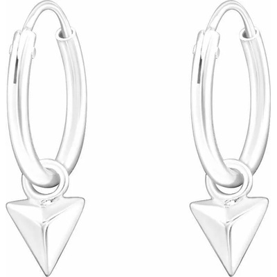 Bijutanki Сребърни Обеци - 3d Триъгълник (12мм)