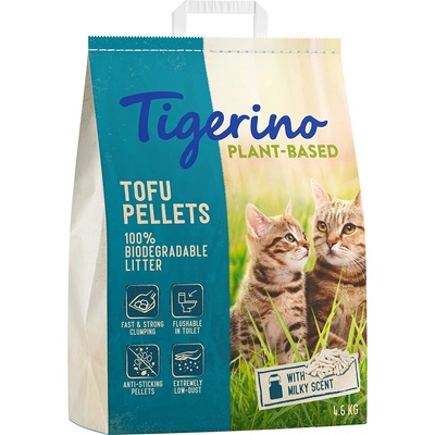 Tigerino 3х4, 6кг Tofu Plant-Based Tigerino, соева постелка за котешка тоалетна с аромат на мляко