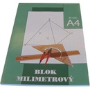 Milimetrový papír A4 blok 50 listů